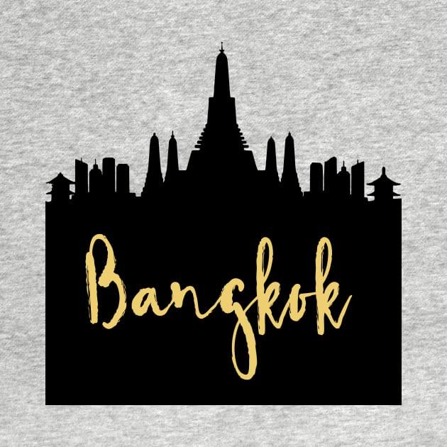 BANGKOK THAILAND DESIGNER SILHOUETTE SKYLINE ART by deificusArt
